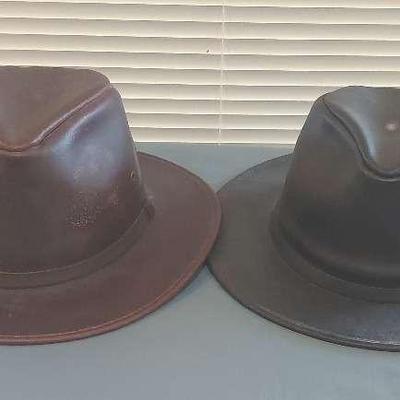 Henchiel Hat Co. Black & Brown Leather Hats