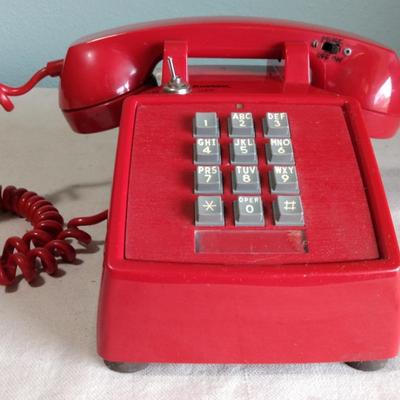Cortelco ITT Red Touch Tone  Phone 