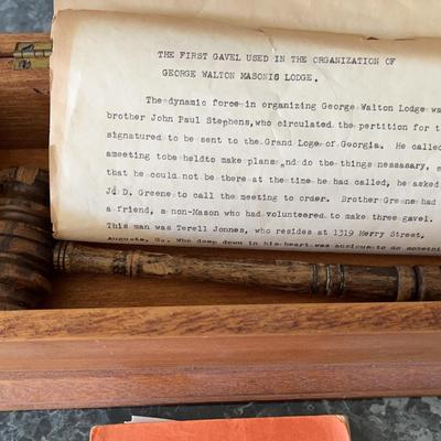 First Gavel Used In Organization of George Walton Lodge