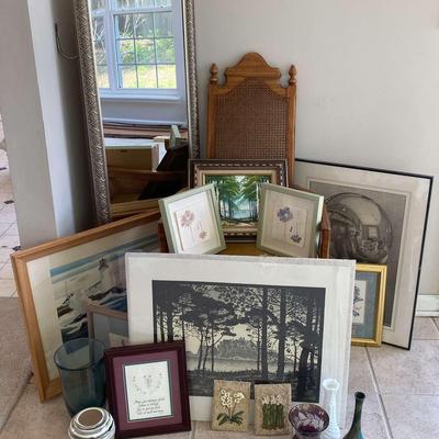Artwork, Mirror, Chair & Vases