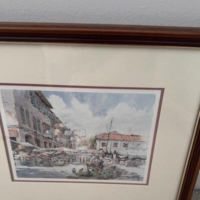 Small Watercolor Market Scene