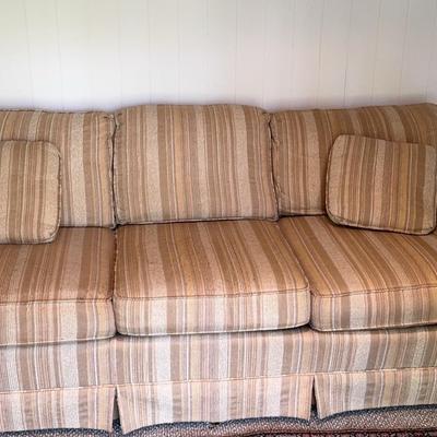Comfortable Beige Striped Couch