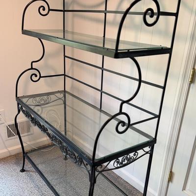 Glass And Iron Plant Stand — 69” Tall