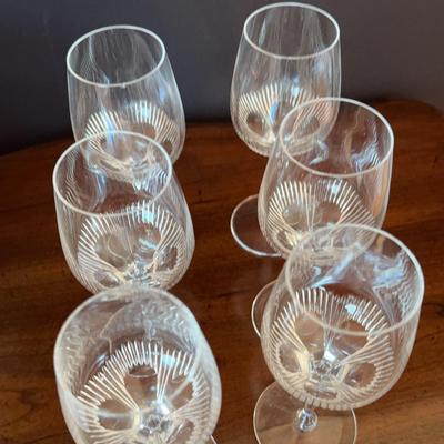 6 Cut Crystal Cordial Glasses