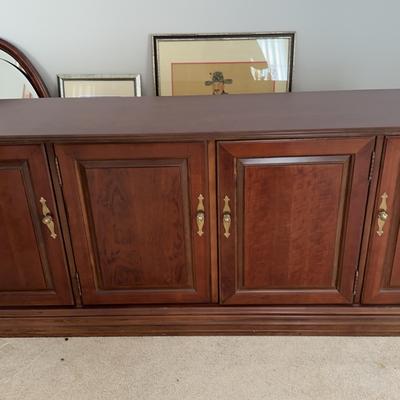 Large Dark Wood Cabinet 77 X 17 X 30
