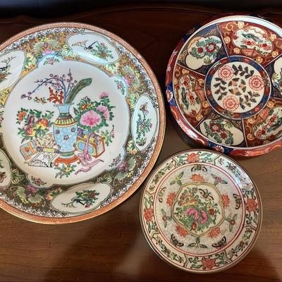 3 Japanese Plates All W/ Makers Stamps 