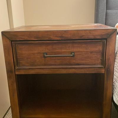 Dark Wood Bedside Side Table 