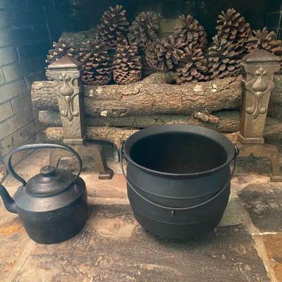 primitive Black, Brass Pots