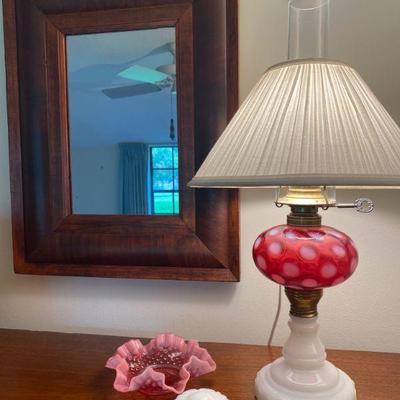 Fenton Cranberry Lamp