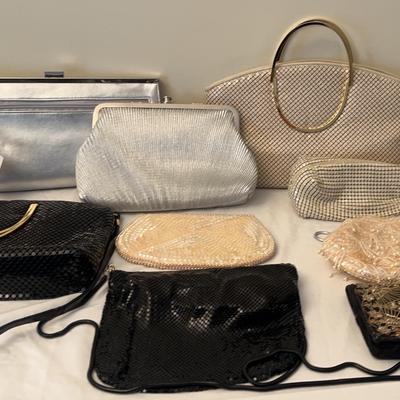 Assortment of Black & Silver-Tone Clutches & More