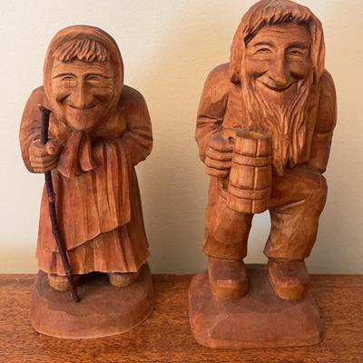 Two Norwegian Carved Wooden Figures