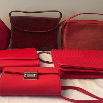Assortment of Red Purses
