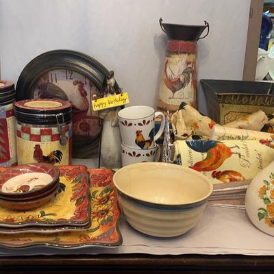 Large Assortment of Rooster-Themed Decor & More