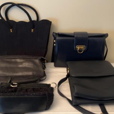 Assortment of Black & Blue Purses