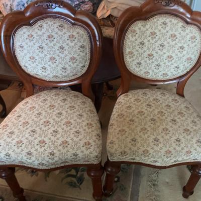 A Pair of Antique Victorian Upholstered Chairs