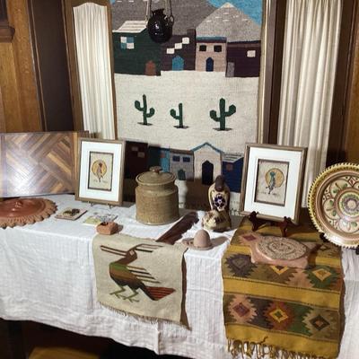 Variety Of Southwest Inspired Pieces And Native American Artwork 