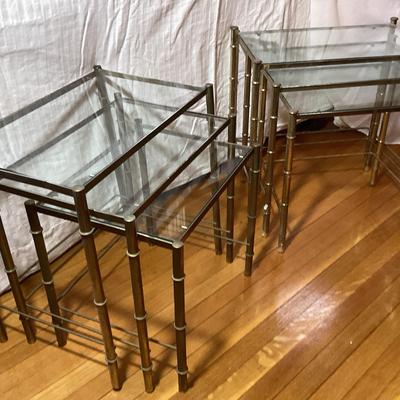 2 Sets Of Glass End Tables 