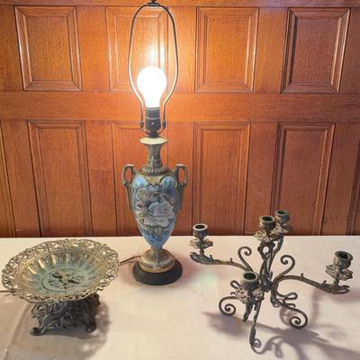 Antique Hand Painted Lamp