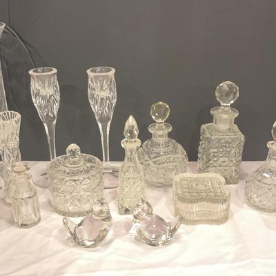 Assortment of Cut Glass Bottles & More