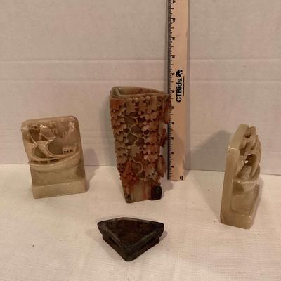 Collection Of Carved Soapstone 