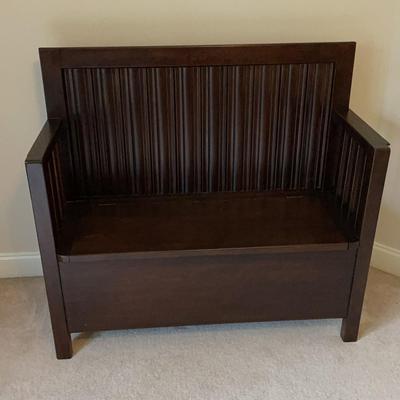 Wood Deacon's Bench With Storage