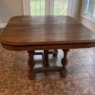 Vintage Library Table With Leaf