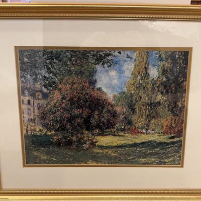 Gold-Framed Claude Monet “The Park” Impressionist Print