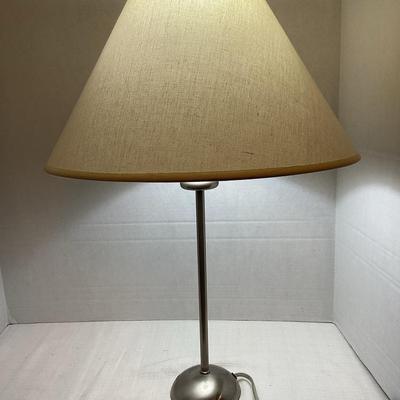 Silver Lamp With Cream Shade