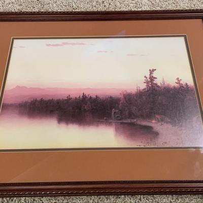 "A Twighlight in the Adirondacks" by Sanford Robinson Gifford Print