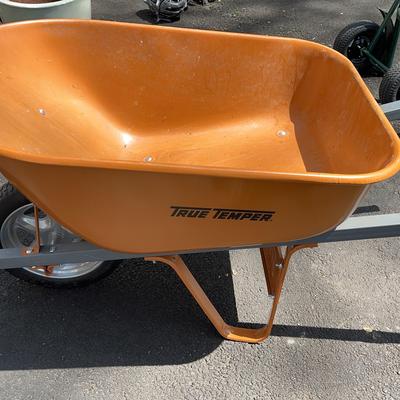 Orange True Temper Metal Wheelbarrow