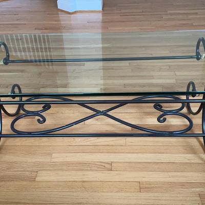 Metal Coffee Table With Glass Top