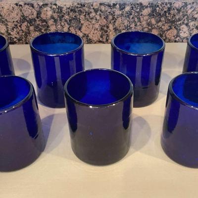 Hand Blown Cobalt Glasses