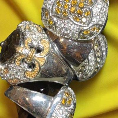 Sterling rings with yellow stone accents