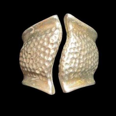 Hammered metal ring stamped pbs ss"