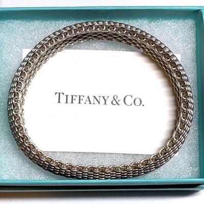 Tiffany co sterling somerset mesh weave bracelet