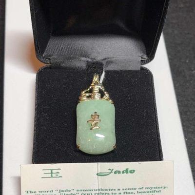 Jadeite 14k pendant