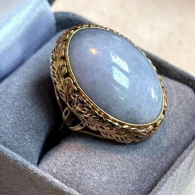 Mings lavender jade set in 14k