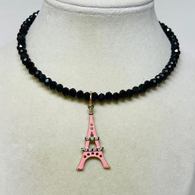 "Betsey Johnson" Pink Eiffel Tower Necklace