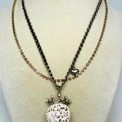 "Betsey Johnson" White Skull Necklace