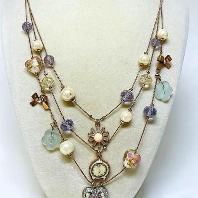 "Betsey Johnson" Rose Gold Romance Necklace