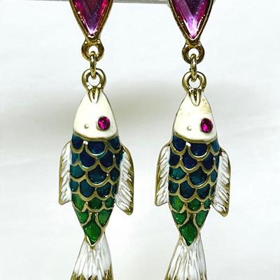 "Betsey Johnson" Dangly Fish Earrings