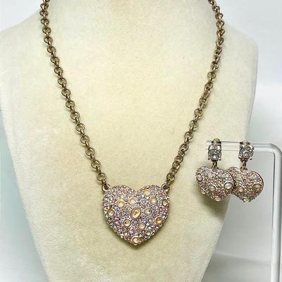 Betsey Johnson “Pinktina” Heart Jewelry Set