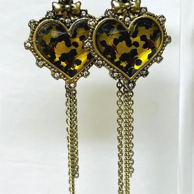 Betsey Johnson “Leopard Heart” Earrings