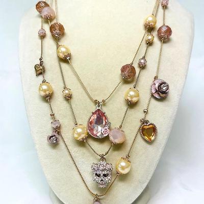"Betsey Johnson" Rose Gold Tone Necklace