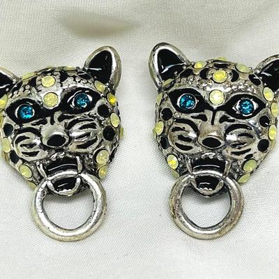 Betsey Johnson “Snow Leopard” Earrings 