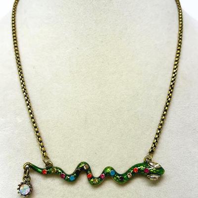 "Betsey Johnson" Fern Snake Necklace