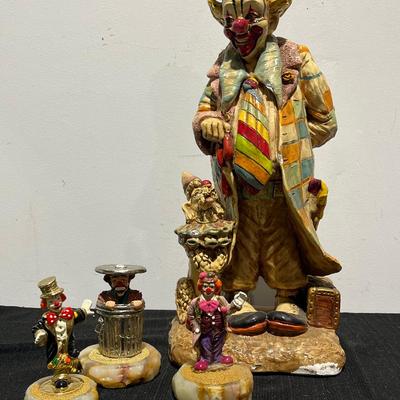 Ron Lee clown figurines & Anne Jo 1981 Ceramic Signed Clown Statue Figurine