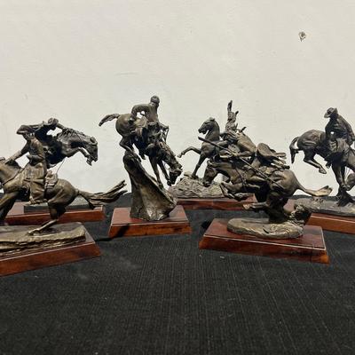 Vintage Frederic Remington Western Bronze Sculpture Collection 