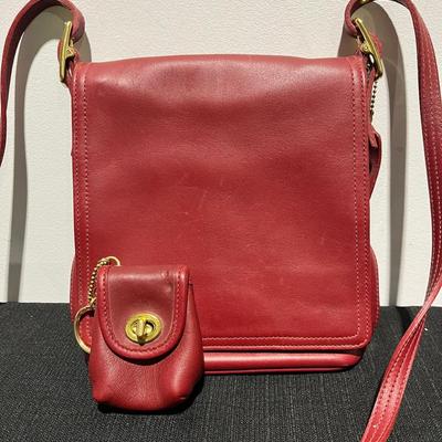 Vintage Coach Red Legacy Bag & Turnlock Daypack Mini 