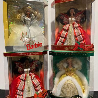 Holiday Barbies 94’, 97’, 92’ & Misprint On 94’ (Brown Eyes On Box & Green Eyes On Doll) 